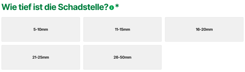 Welcher Holzreparaturspachtel bei welcher Schadstellentiefe?